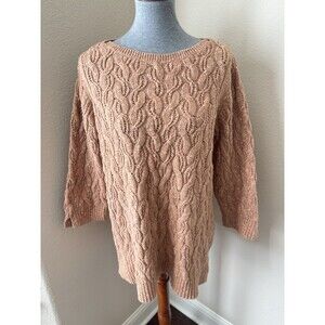 J. Jill Sweater Women’s Size Large 3/4 Sleeve Cable Knit